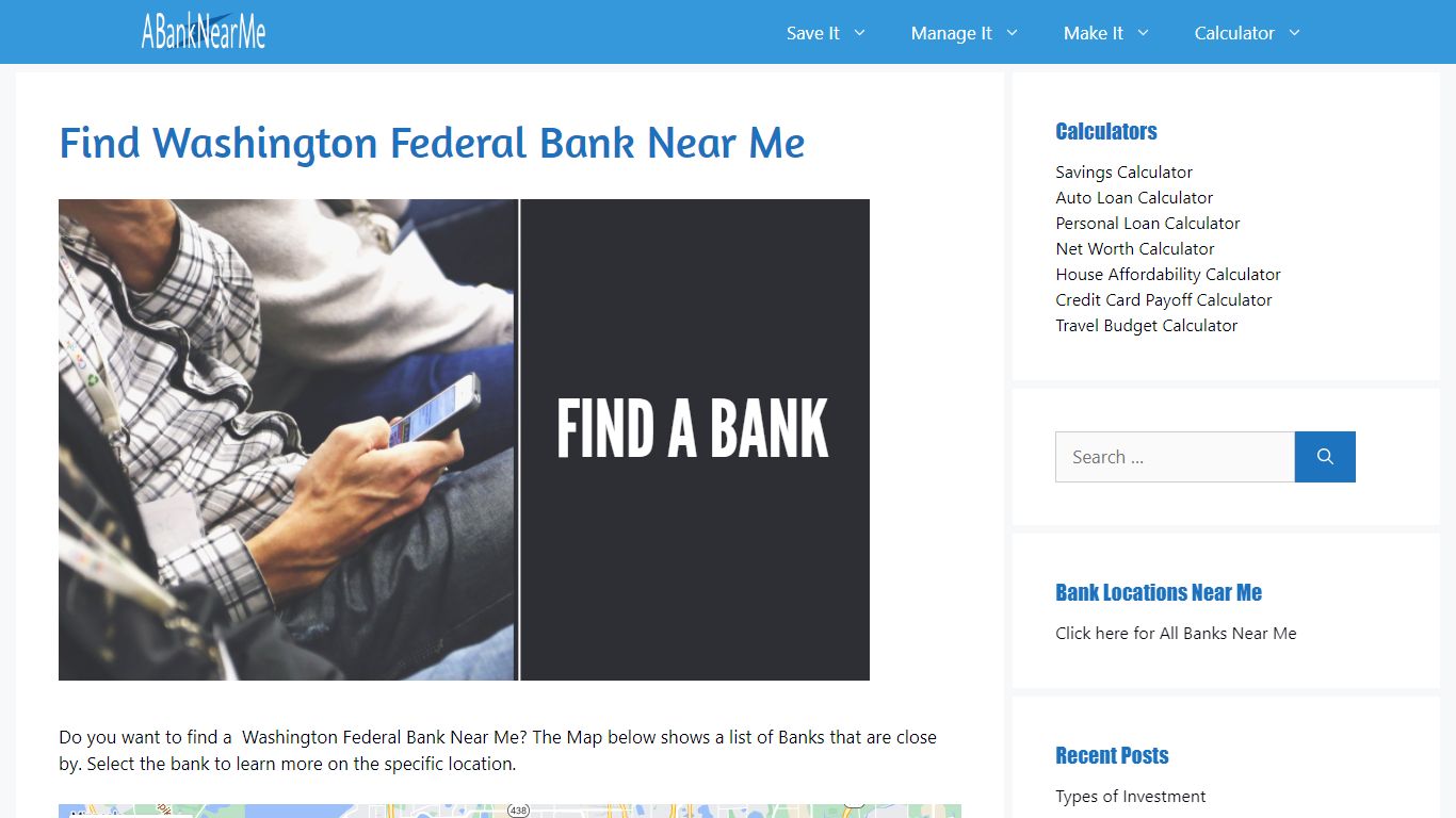 Find Washington Federal Bank Near Me | ABankNearMe